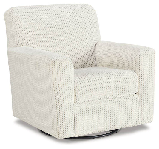 Herstow - Ivory - Swivel Glider Accent Chair - Fabric - Forward Furniture