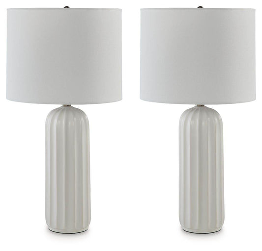 Clarkland - White - Ceramic Table Lamp (Set of 2) - Forward Furniture