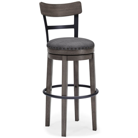 Caitbrook - Gray - Tall UPH Swivel Barstool - Forward Furniture