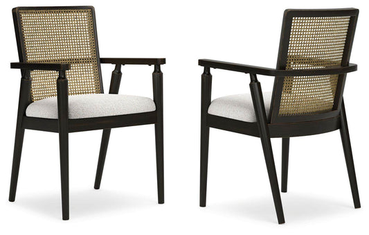 Galliden - Black - Dining Upholstered Arm Chair (Set of 2) - Forward Furniture