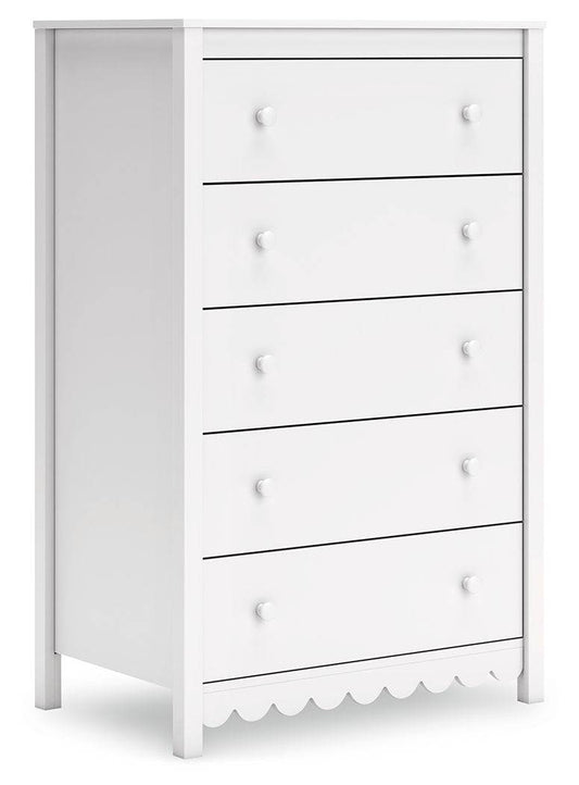 Hallityn - White - Five Drawer Chest - Forward Furniture