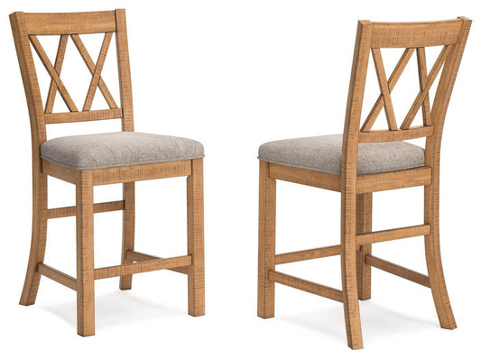 Havonplane - Brown - Upholstered Barstool (Set of 2) - Forward Furniture
