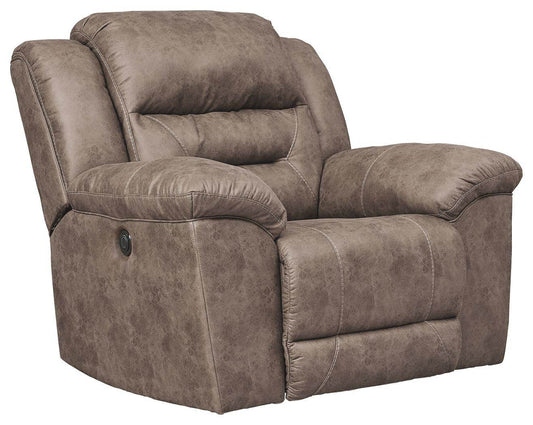 Stoneland - Fossil - Power Rocker Recliner - Faux Leather - Forward Furniture
