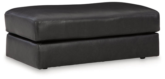 Amiata - Onyx - Ottoman - Leather Match - Forward Furniture