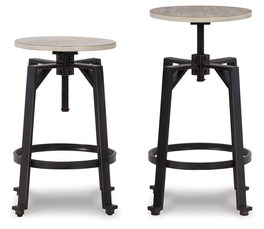 Karisslyn - Whitewash / Black - Swivel Stool (Set of 2) - Forward Furniture