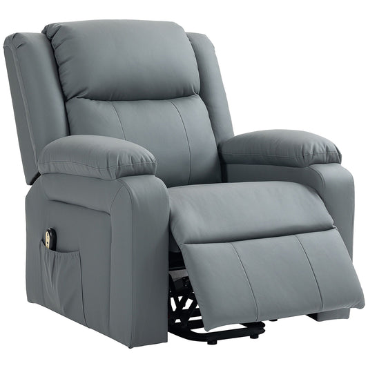 Leather Electric Recliner - Grey