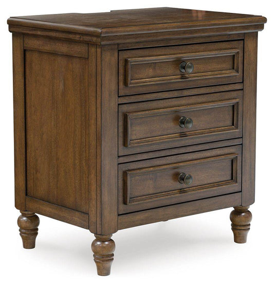 Sturlayne - Brown - Three Drawer Night Stand - Forward Furniture