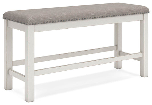 Robbinsdale - Antique White - Dbl Counter Height Upholstered Dining Bench - Forward Furniture