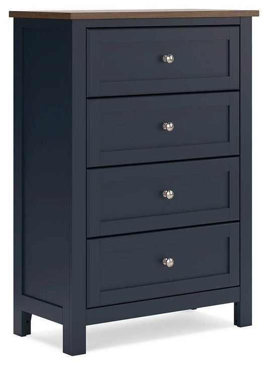 Landocken - Brown / Blue - Four Drawer Chest - Forward Furniture