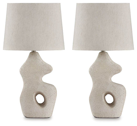 Chadrich - Antique Beige - Paper Table Lamp (Set of 2) - Forward Furniture