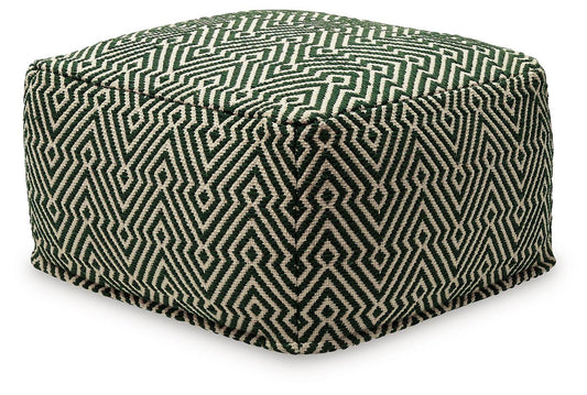 Abacy - Green / Ivory - Pouf - Forward Furniture