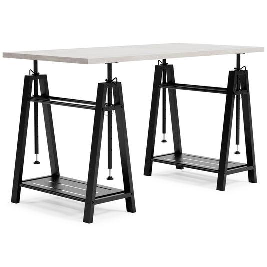 Bayflynn - White / Black - Adjustable Height Desk - Forward Furniture