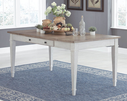 Skempton - White - RECT DRM Table w/Storage - Forward Furniture