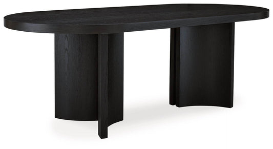 Rowanbeck - Black - Oval Dining Room Table - Forward Furniture