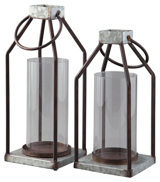 Diedrick - Gray / Black - Lantern Set (Set of 2) - Forward Furniture