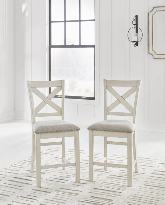 Robbinsdale - Antique White - Upholstered Barstool (Set of 2) - Forward Furniture