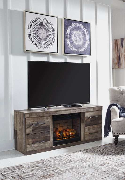 Derekson - Multi Gray - TV Stand With Electric Fireplace - Forward Furniture