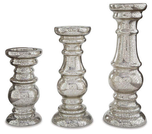 Rosario - Silver Finish - Candle Holder Set (Set of 3) - Forward Furniture
