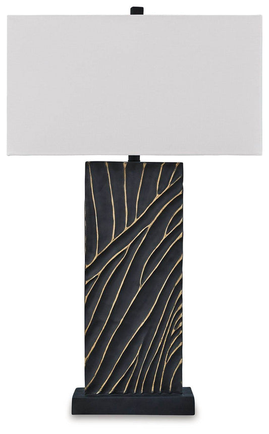 Bartlen - Black / Gold Finish - Poly Table Lamp - Forward Furniture