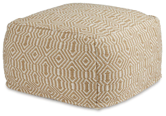 Adamont - Tan / Ivory - Pouf - Forward Furniture