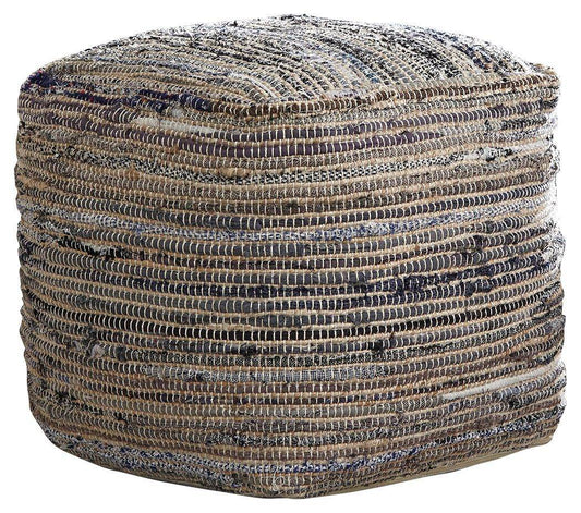 Absalom - Denim - Pouf - Forward Furniture