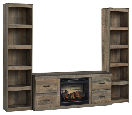Trinell - Brown - 3-Piece Entertainment Center With Electric Fireplace - Forward Furniture