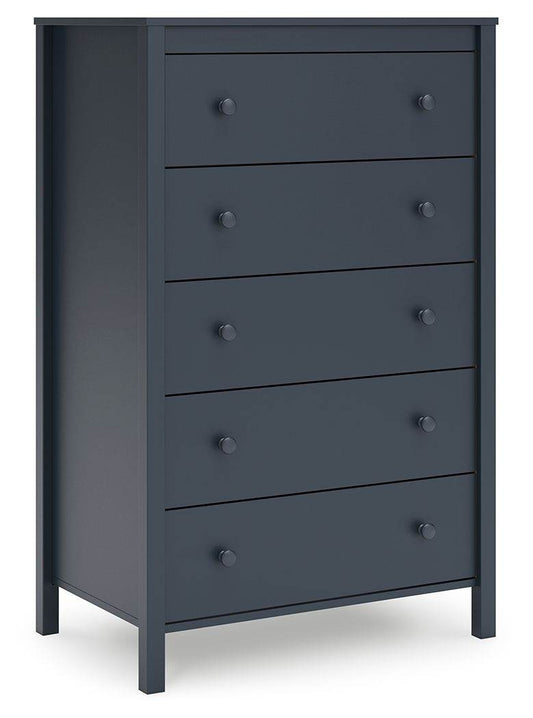 Simmenfort - Navy Blue - Five Drawer Chest - Forward Furniture