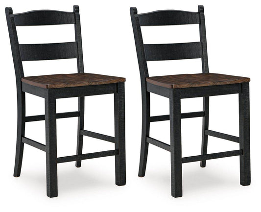 Valebeck - Black / Brown - Barstool (Set of 2) - Forward Furniture
