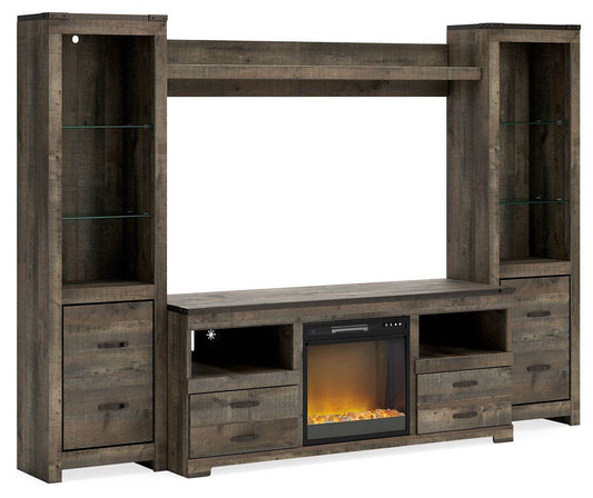 Trinell - 4-Piece Entertainment Center With TV Stand And Fireplace Insert - Forward Furniture