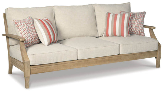 Clare View - Beige - Sofa with Cushion - Forward Furniture