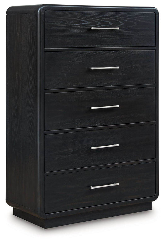 Rowanbeck - Black - Five Drawer Chest - Forward Furniture
