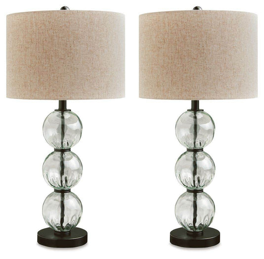 Airbal - Clear / Black - Glass Table Lamp (Set of 2) - Forward Furniture