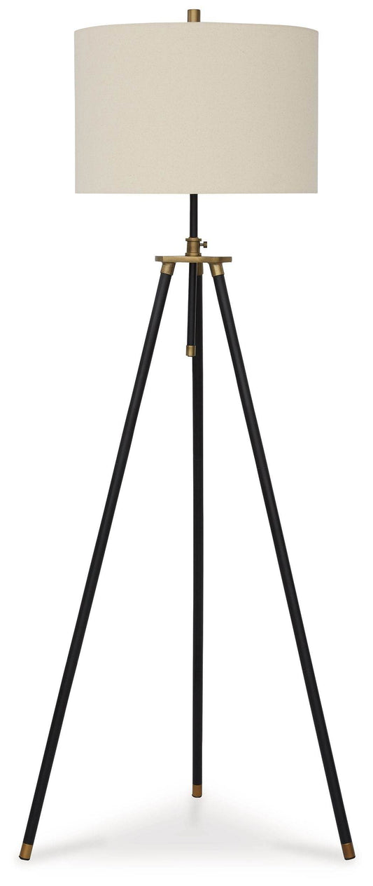 Cashner - Black / Gold Finish - Metal Floor Lamp - Forward Furniture