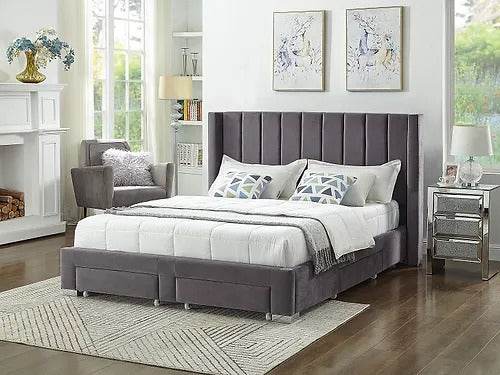 Sterling Velvet Platform Bed with Storage - Forward Furniture