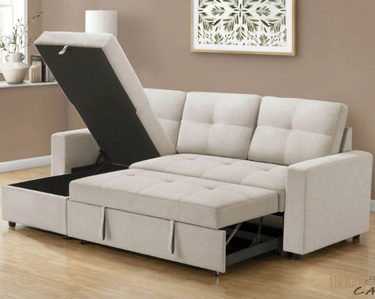 Venice Sleeper Sectional Sofa Bed with Reversible Storage Chaise - Forward Furniture