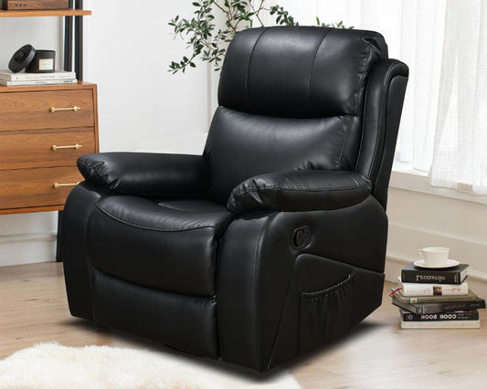Manual Black Leather Recliner - Forward Furniture